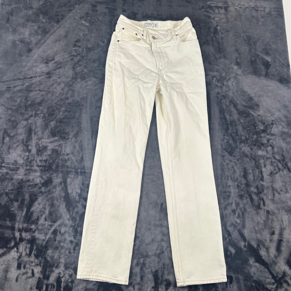 Abercrombie & Fitch The 90s Straight Jeans Womens 24/00R White Ultra High Rise